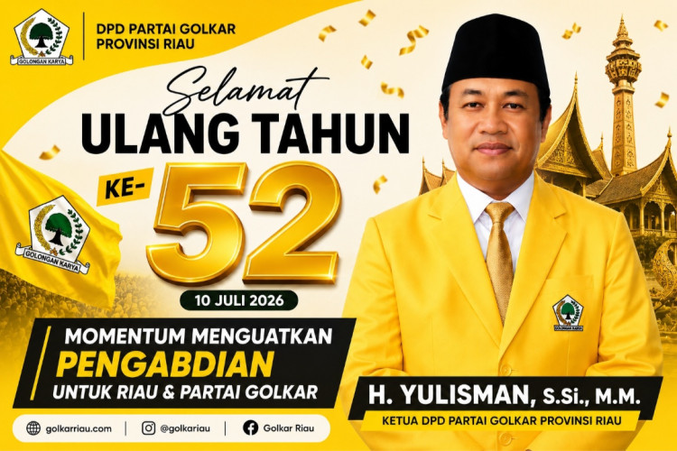 IKetua DPD Golkar Riau H. Yulisman Genap Berusia 52 Tahun, Momentum Menguatkan Semangat Pengabdian untuk Riau
