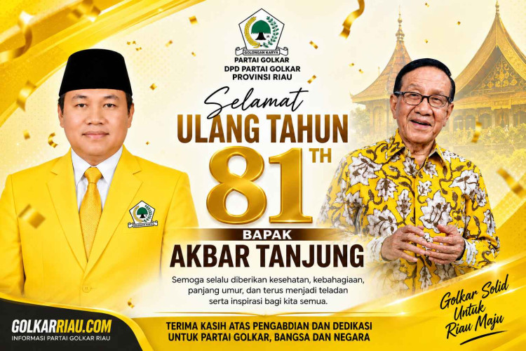 Ketua DPD Golkar Riau Yulisman Ucapkan Selamat HUT ke-81 Akbar Tandjung