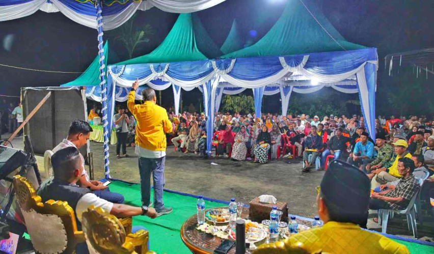 Kampanye di Pulau Rupat Bersama Cabup Bengkalis, Cagubri Syamsuar Nomor urut 3 Disambut Meriah Ribuan Warga