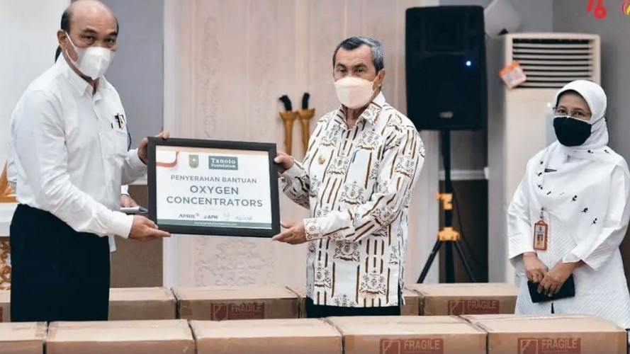 Gubri Syamsuar Apresiasi Tanoto Foundation Partisipasi Bantu 145 Unit Konsentrator Oksigen
