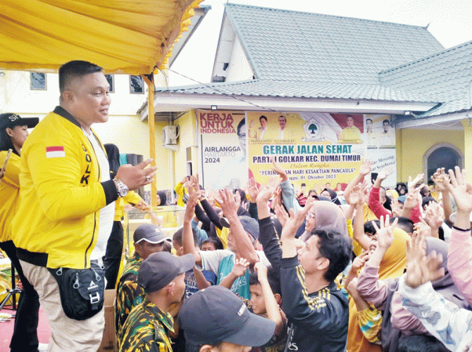 Jalan Sehat, Golkar Dumai Kenalkan para Bacaleg