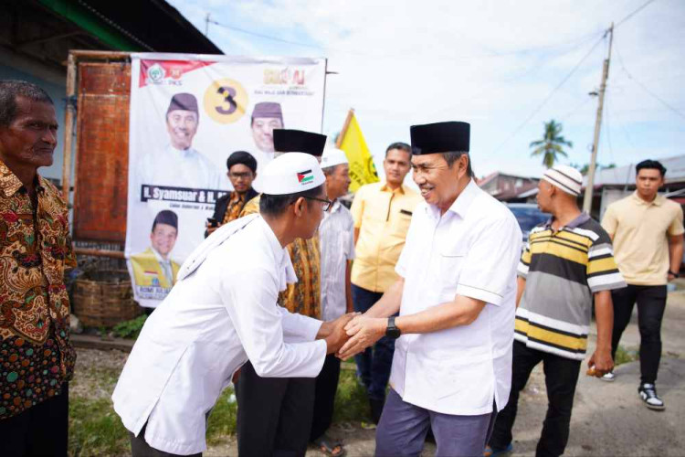 Kampanye di Rohul, Cagubri  Syamsuar Sebut Pembangunan Jembatan di Rambah Hilir akan Jadi Prioritas