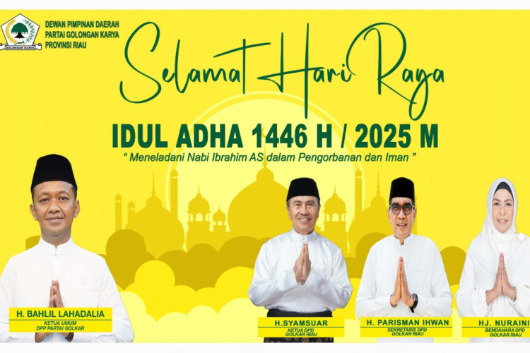 Idul Adha 1446 H, DPD Golkar Riau Berikan Harapan  Berbagai Doa