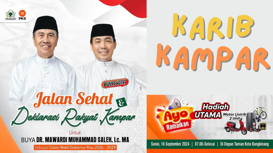 Karib Kampar Gelar Jalan Sehat Bareng Syamsuar-Mawardi, Banjir Hadiah dan Makanan Gratis