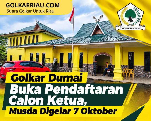 Golkar Dumai Buka Pendaftaran Calon Ketua, Musda Digelar 7 Oktober